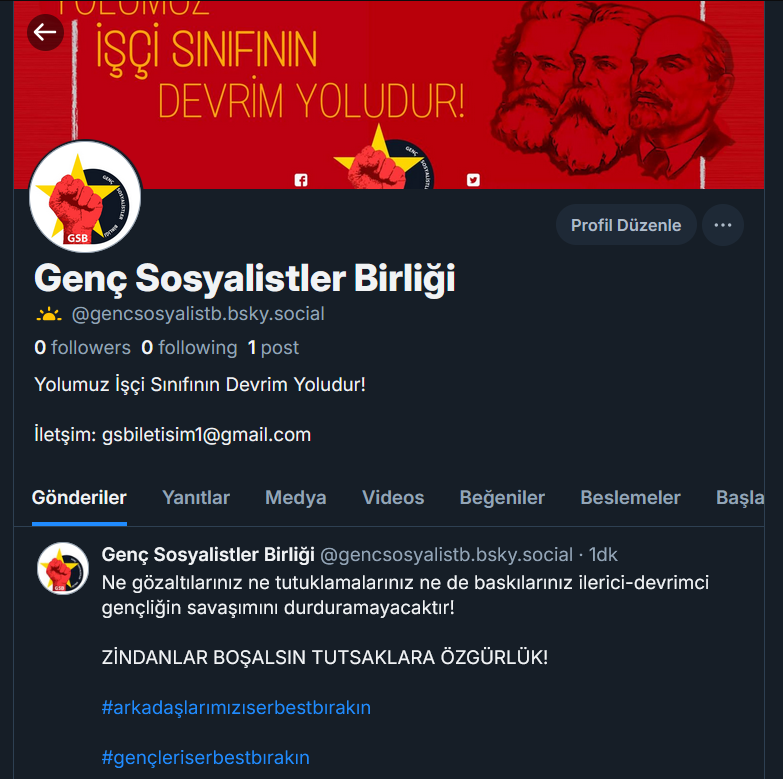 Genç Sosyalistler Birliği'nin Bluesky hesabını bağlantı adresine tıklayarak takip edebilirsiniz.

bsky.app/profile/gencso…