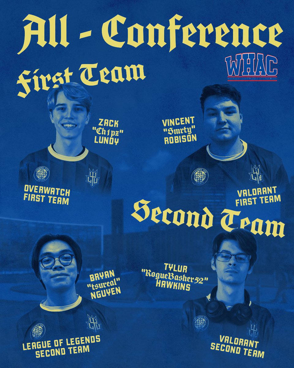 🏆 WHAC ALL-CONFERENCE 🏆

First Team: 
- Zack "Ch1pz" Lundy
- Vincent "Smrty" Robison

Second Team: 
- Bryan "tsureal" Nguyen
-  Tylur "RogueBasher52" Hawkins

Congratulations to our All-Conference Blue Devils!