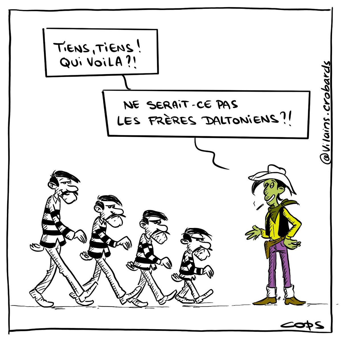 BlaguesDessins's tweet photo. Le dessin de Cops : Daltonisme
Retrouvez les dessins de Cops sur : https://t.co/VQNx0gcoo7
#DessinDeCops #LesVilainsPetitsCrobards #Cops #Humour #BlagueDeMerde #FallaitPasFumer #Morris #LuckyLuke #Dalton #LesFrèresDalton #Daltonisme #Daltonien https://t.co/R4o6olasOL