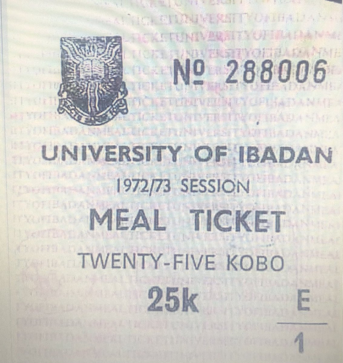 obaf1's tweet image. …statistics has it that almost a quarter of the entire UI was on scholarship back then (Cocoa scholarship, regional scholarships, British Council etc etc)…everyone could afford the 25 kobo meal ticket (see attached);