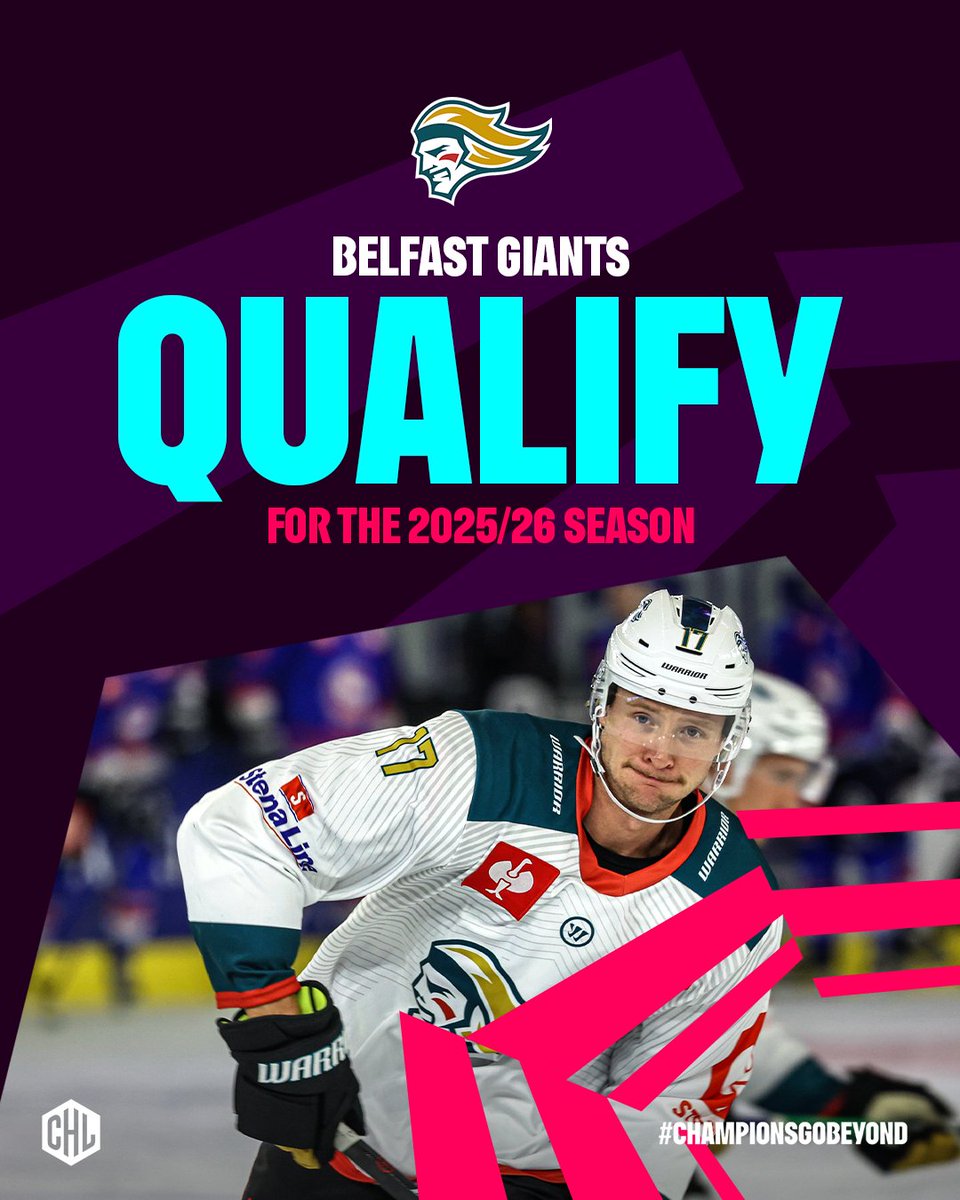 Champions Hockey League (@championshockey) on Twitter photo β
<a href="/BelfastGiants/">Belfast Giants</a> qualify for 2025/26! π
The Giants are back in the Champions Hockey League and ready to pick up on their great showing back in 2023/24 πͺ
Congratulations! π€©
#ChampionsGoBeyond β
<a href="/BelfastGiants/">Belfast Giants</a> qualify for 2025/26! π
The Giants are back in the Champions Hockey League and ready to pick up on their great showing back in 2023/24 πͺ
Congratulations! π€©
#ChampionsGoBeyond