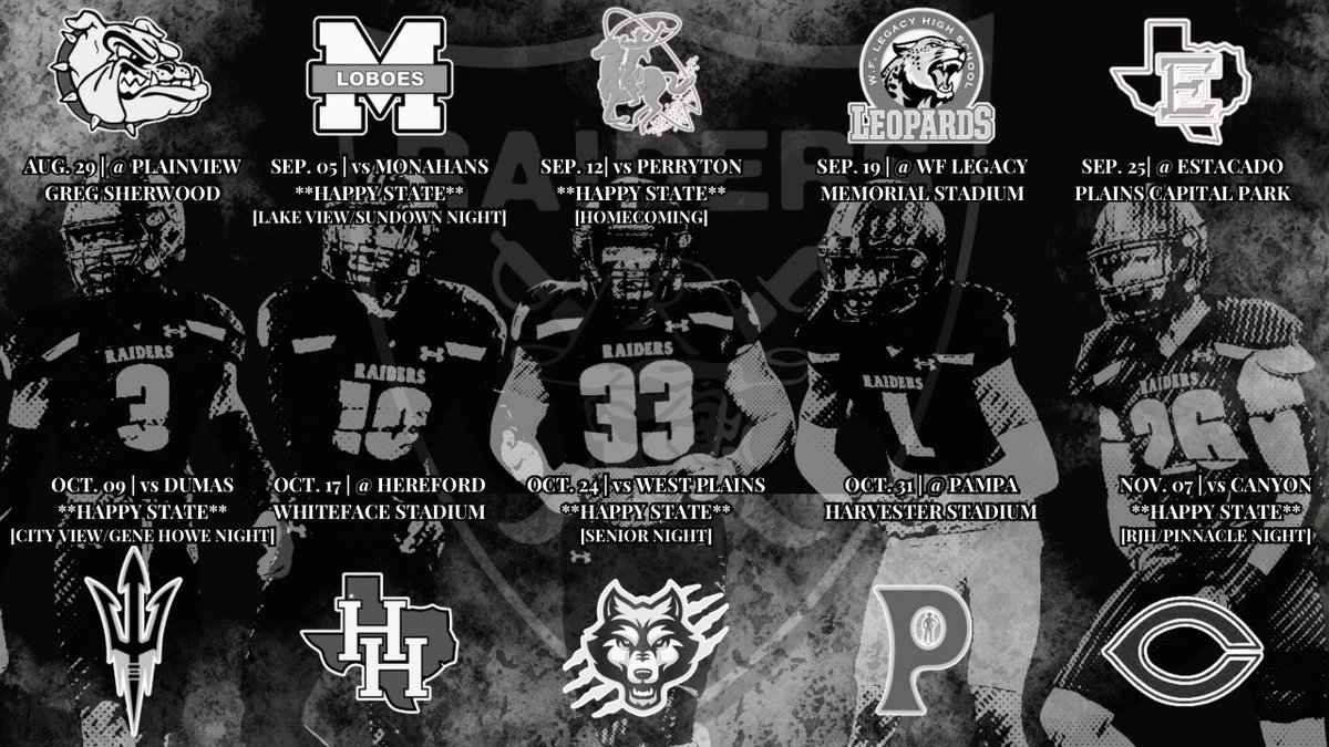 ** UPDATED SCHEDULE ** Your 2025 Raider Football Schedule! Mark your calendars!!

#RaiderNation