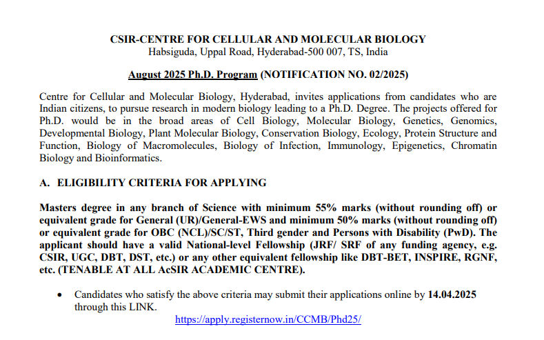 The lab is looking for one PhD student. Should be interested in innate immunity, immunology, or cancer biology. Only 7 days left for applying ccmb.res.in/docs/phd/Aug-2…