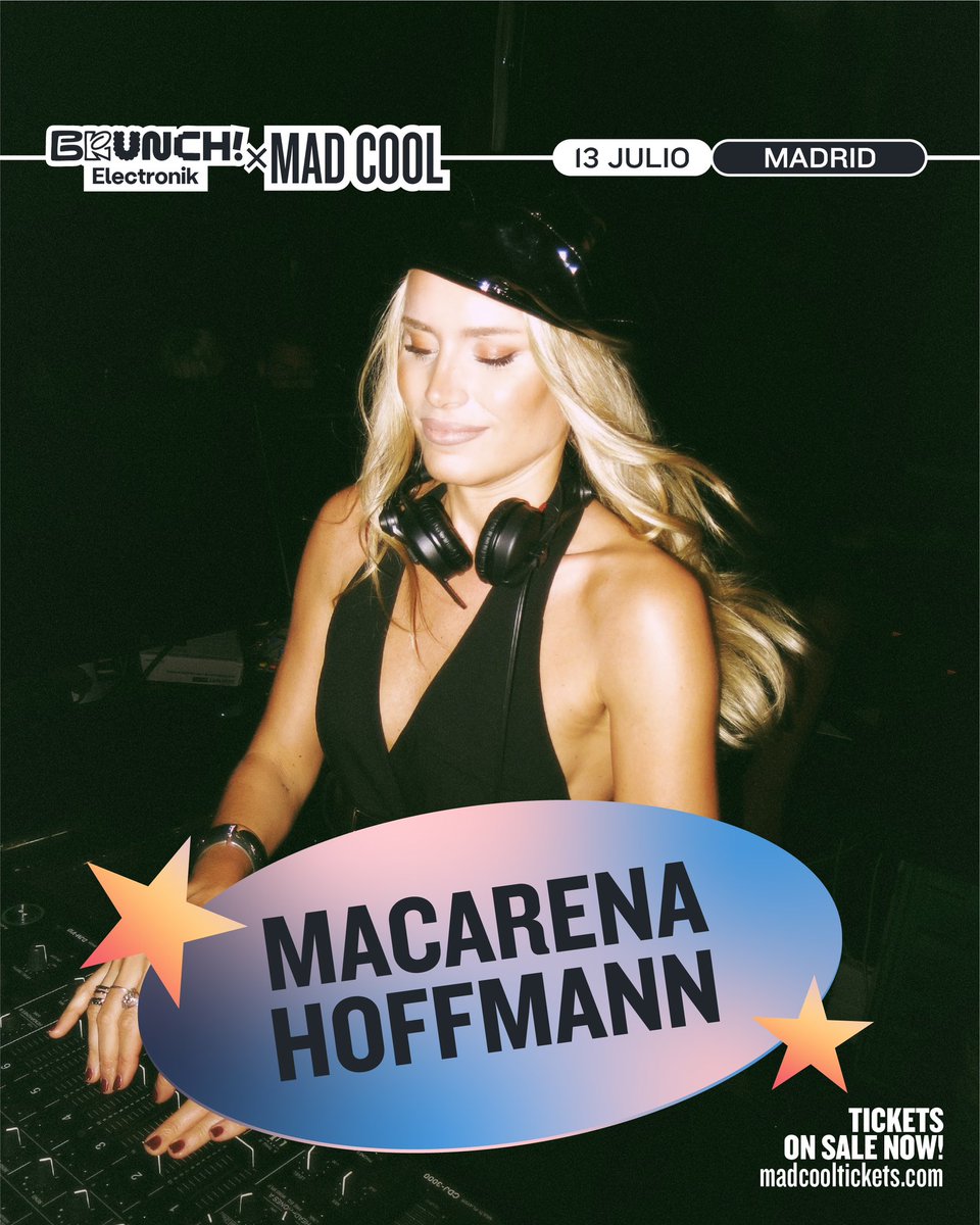 IT´S HERE! 💥 BRUNCH ELECTRONIK X MAD COOL
Are you ready for <a href="/PeggyGou/">Peggy Gou</a> , <a href="/jungle4eva/">Jungle</a> (DJ Set), Mau P and <a href="/MacarenaHoffman/">Macarena Hoffmann</a> ? 😏

Tickets on sale at madcooltickets.com!

¿Estáis listos para Peggy Gou, Junge (DJ Set), Mau P y Macarena Hofmann? 😏
👉madcooltickets.com