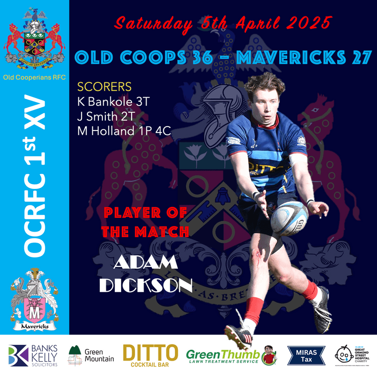 *1st XV Player of the Match*
Saturday 5th April 2025
oldcooperiansrfc.com/news/1st-xv-pl…