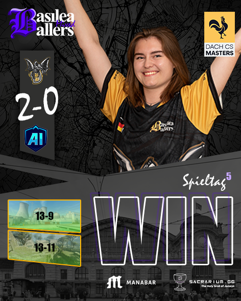 Da ist der Win! 💪💜

Unser Mixed-Team holt sich den ersten Win der Saison gegen das Team #AsIntended auf 2 Maps. GGWP!

📷 <a href="/daduskBB/">dusk</a>