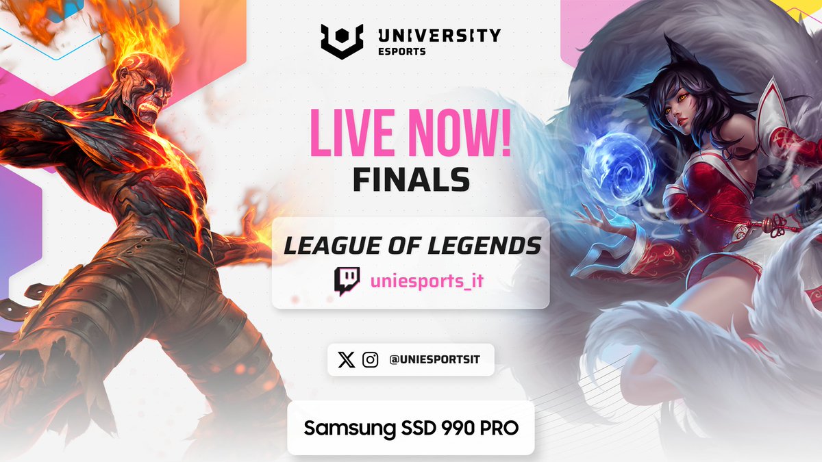 UNIVERSITY Esports Italy 🇮🇹 (@uniesportsit) on Twitter photo FINALE UNIVERSITY Esports - <a href="/league_italia/">League_Italia</a>
Pesigod vs Impact Unina 🎙️
<a href="/gioiqv/">Gioi</a> & <a href="/Jokah_lol/">Lorenzo Jokah Lambertini</a> al cast!
💬Mancate solo voi! FINALE UNIVERSITY Esports - <a href="/league_italia/">League_Italia</a>
Pesigod vs Impact Unina 🎙️
<a href="/gioiqv/">Gioi</a> & <a href="/Jokah_lol/">Lorenzo Jokah Lambertini</a> al cast!
💬Mancate solo voi!