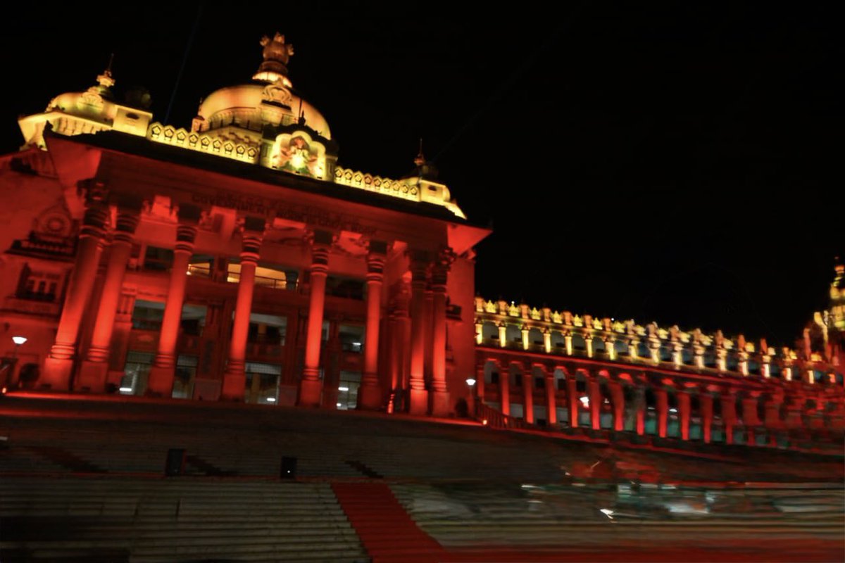 PRO_Shankar_'s tweet photo. Majestic view of #vidhanasoudha #illumination #colourfull https://t.co/24vvS7CMNk