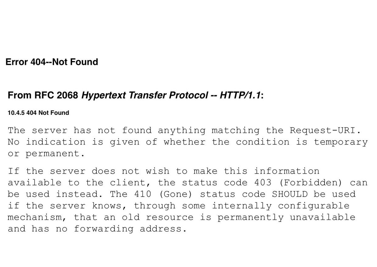LQBoogie's tweet photo. @NCDES is the benefit website down? I have been getting this error all morning.

From RFC 2068 Hypertext Transfer Protocol -- НTТP/1.1:
10.4.5 404 Not Found
The server has not found anything matching the Request-URI.
No indication is given of whether the condition is temporary or https://t.co/i2xG2nhrOC