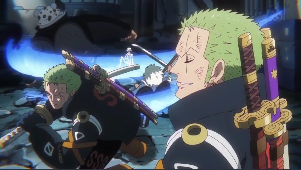 Cora__zan's tweet photo. Não seria a Toei se ela não adicionasse uma cena do Zoro solando 2 seraphim enquanto o Sanji foi salvo pela Nami https://t.co/R5DN7HWGzQ