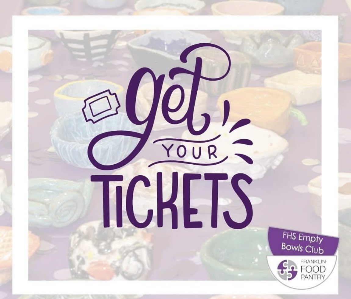 Brenna Johnson (@johnsonb_ms) on Twitter photo Tickets are available for the 10th Annual Empty Bowls Fundraiser on Thurs. May 22nd at Franklin High School in the FHS cafeteria from 6pm - 8pm through the Franklin Food Pantry’s website or link in bio. Let’s do this Franklin! #emptybowls
<a href="/FranklinFoodPan/">Franklin Food Pantry</a> <a href="/FranklinHS/">FranklinHighSchool</a> Tickets are available for the 10th Annual Empty Bowls Fundraiser on Thurs. May 22nd at Franklin High School in the FHS cafeteria from 6pm - 8pm through the Franklin Food Pantry’s website or link in bio. Let’s do this Franklin! #emptybowls
<a href="/FranklinFoodPan/">Franklin Food Pantry</a> <a href="/FranklinHS/">FranklinHighSchool</a>