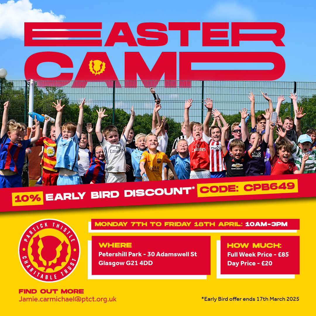 CAMP STARTS TOMORROW! 🔴🟡

Our eagerly awaited Easter Camp gets underway tomorrow at Petershill!

There are still some limited spots this week and next week - get your space while you have the chance!

BOOKING LINK: ptct.classforkids.io/camp/51
