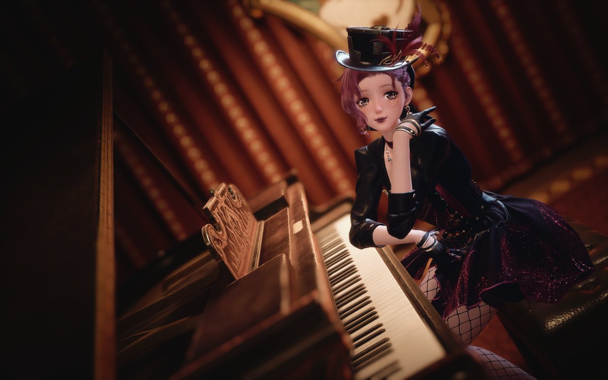 hummingsylph's tweet image. made a burlesque-ish nikki in #InfinityNikki with @raineseance ❤️

that's our daughter Cherry Colette 🍒✨