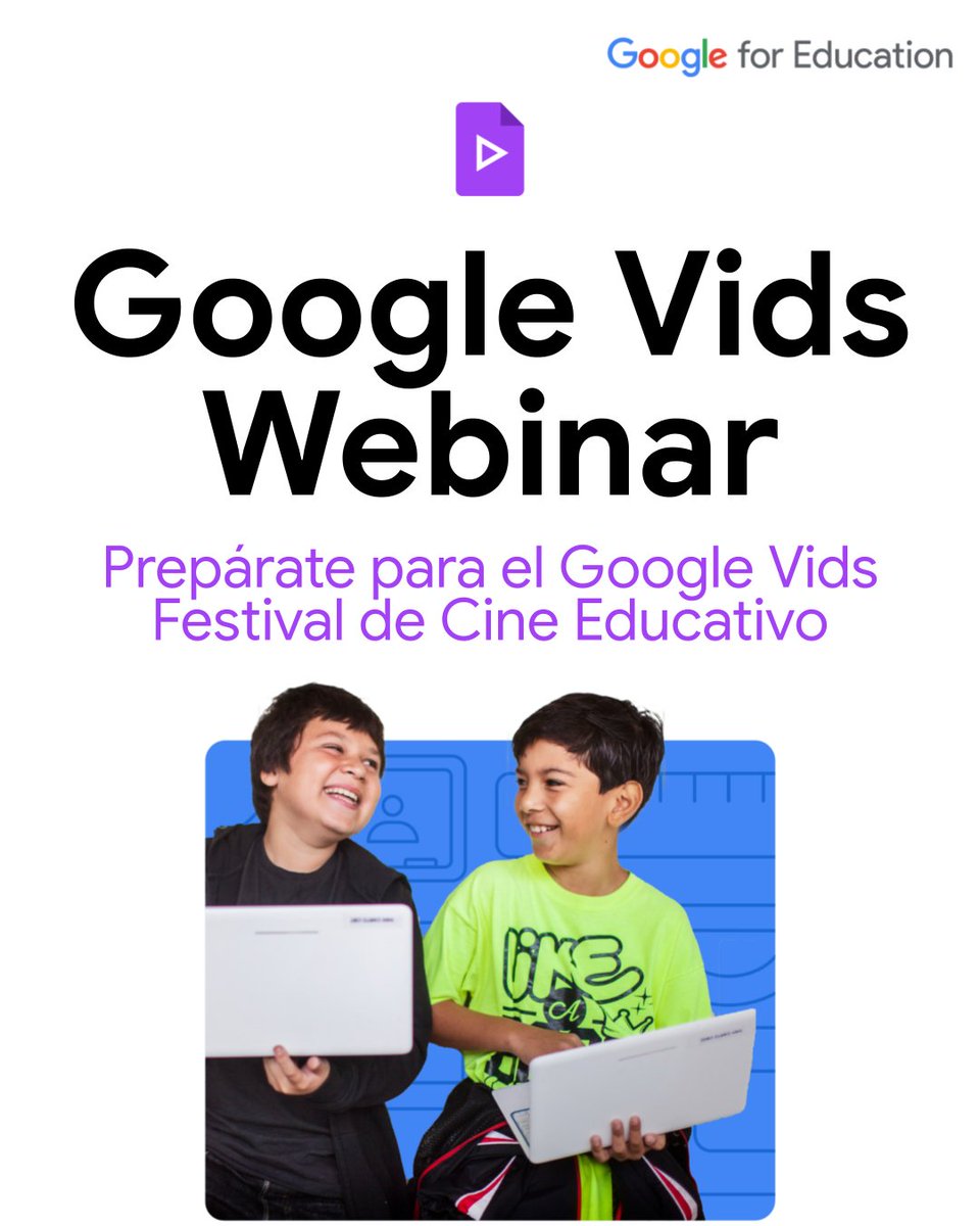 ¡Comunidad GEG Hispanoamérica! 

📣 Están invitados al webinar sobre la nueva herramienta: Google Vids. 

🗓️ 10 abril, 17:00h CDMX. 

📹 ¡Descubran cómo revolucionar sus clases con video! Regístrense aquí: bit.ly/webinargooglev… 

#GoogleVids #GEGHispanoamérica ¡Compartan! 🔄