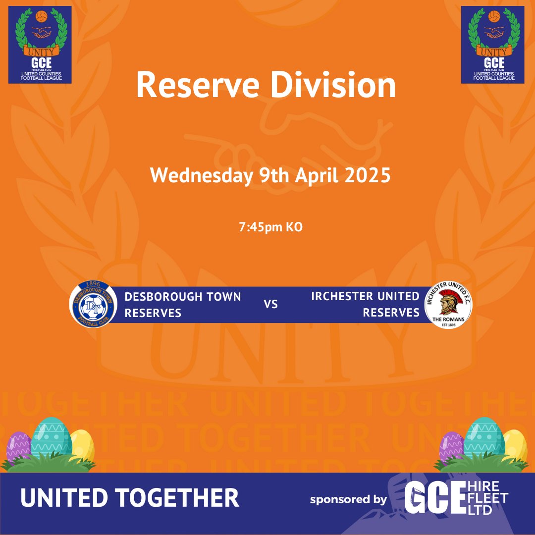 ⚽️ Coming up this week!

On Wednesday, <a href="/desboroughfc/">Desborough Town FC</a> Reserves face <a href="/IrchUtdFC/">Irchester Utd FC</a> Reserves in the Reserve Division

<a href="/GCEHireFleet/">GCE Hire Fleet Ltd</a>