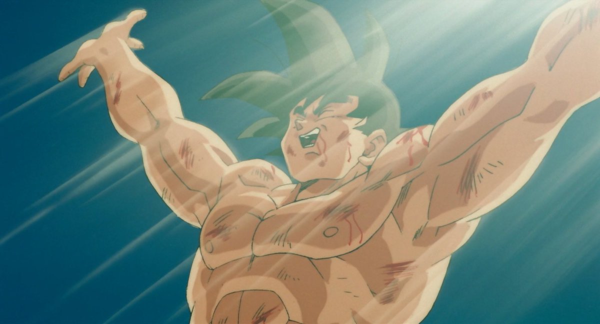 dbslat's tweet image. Goku using Spirit Bomb to finish off Slug  Dragon Ball Z: Lord Slug (1991)