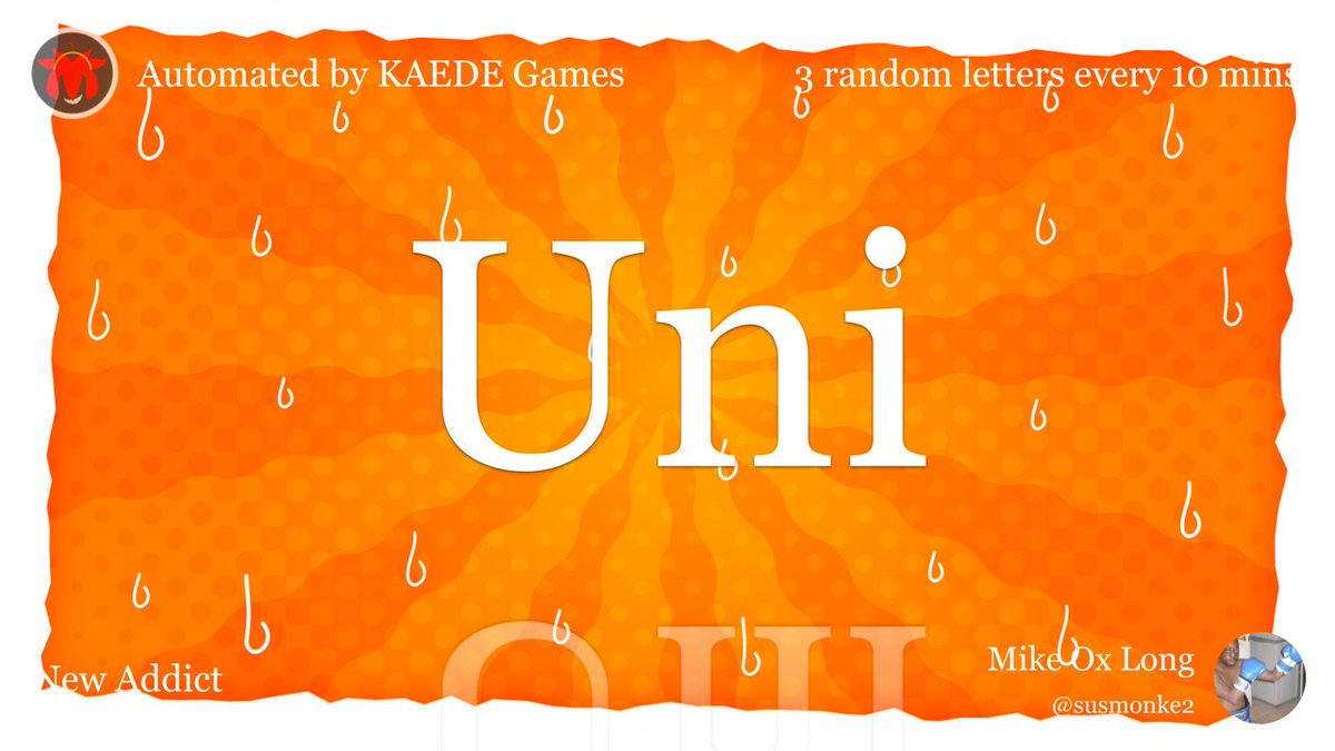3 random letters every 10 mins (@3letter_) on Twitter photo Uni Uni