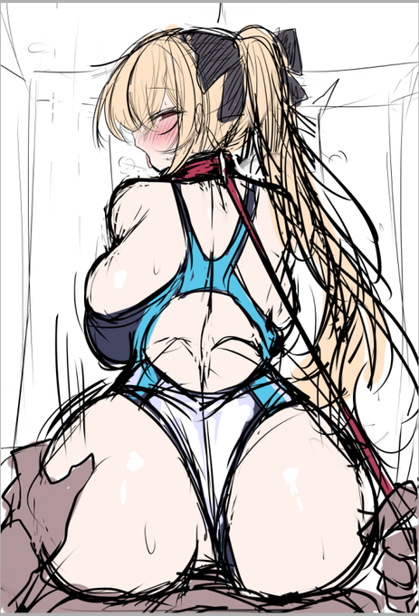 首輪引っ張られながら競泳姿でする首輪ちゃんも描きたいし 