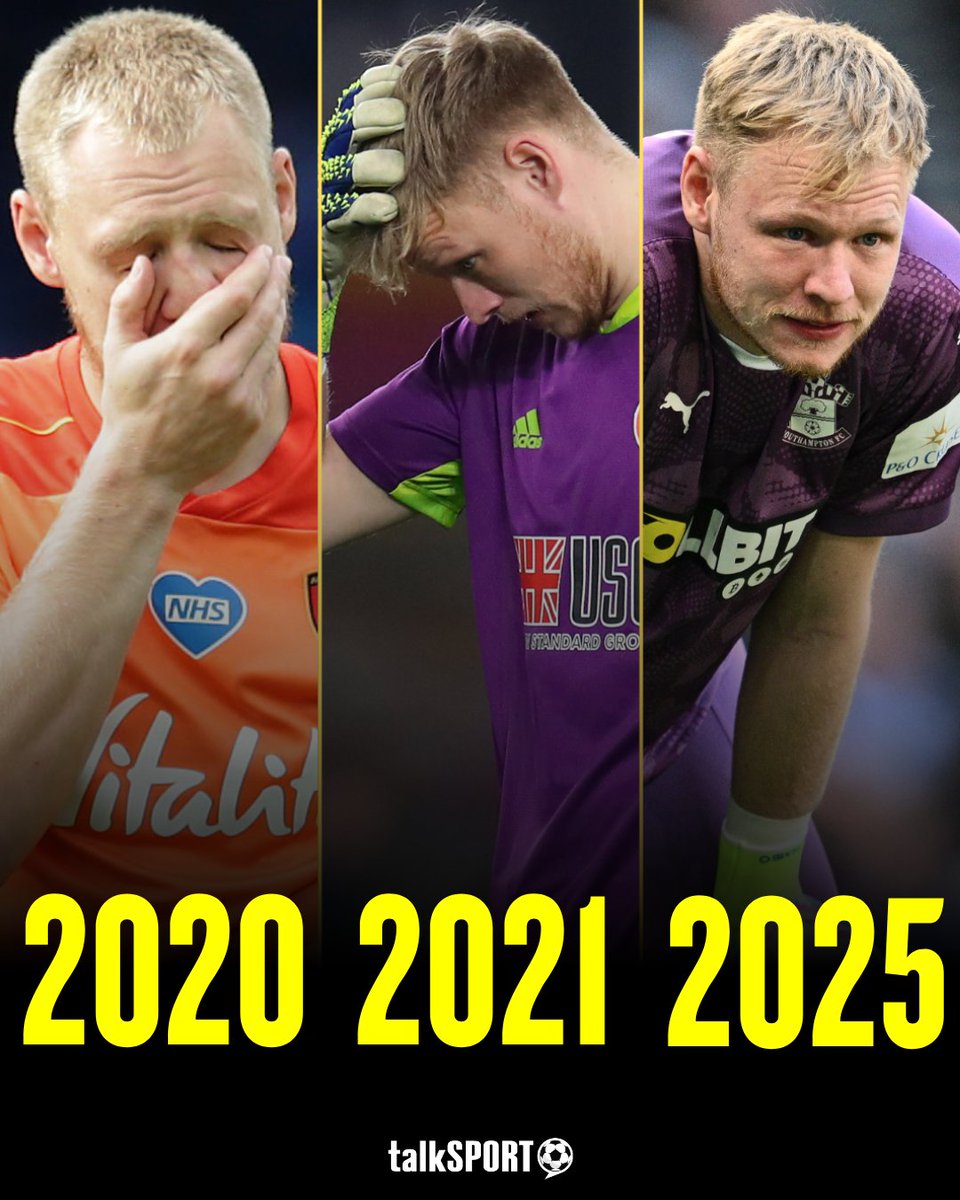 talkSPORT's tweet image. For the third time in his career, Aaron Ramsdale has suffered Premier League relegation. 😵