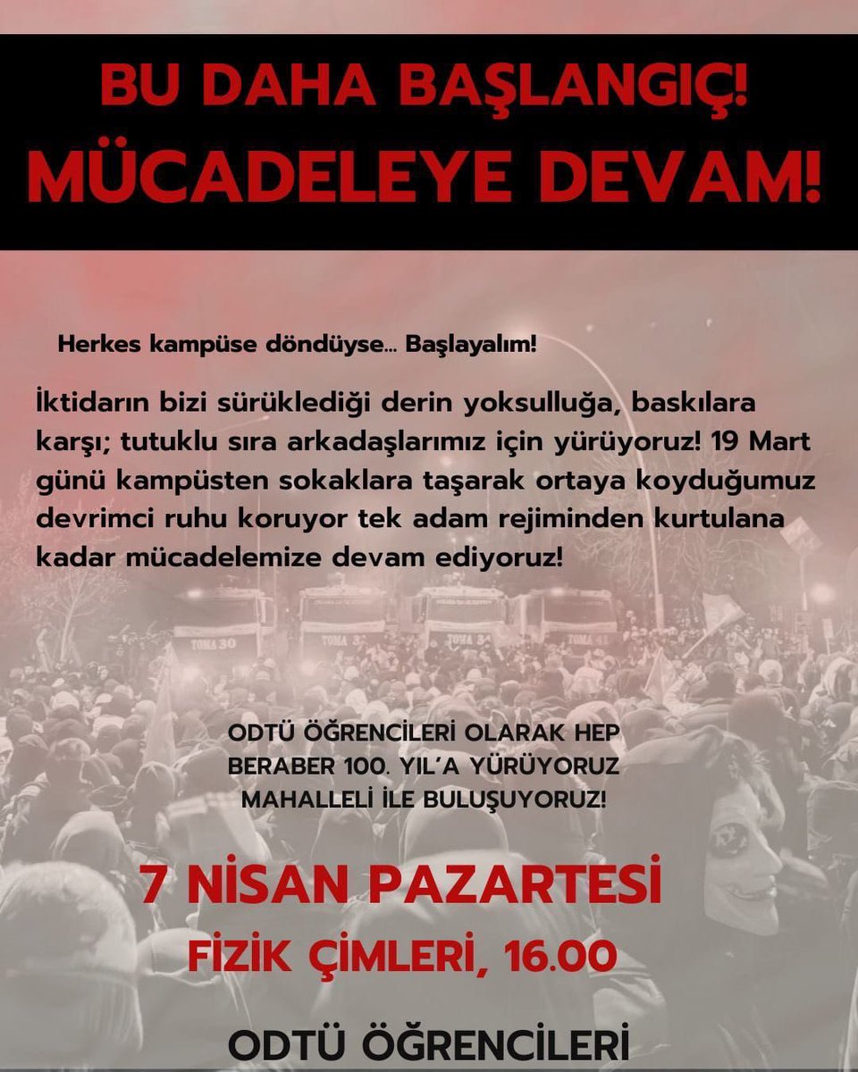 Odtü ayakta mücadeleye devam ediyor!