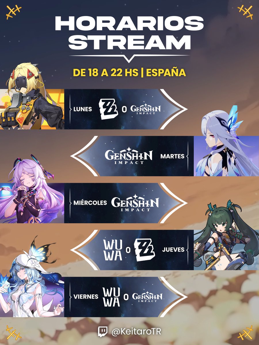 KeitaroTR's tweet photo. NUEVO HORARIO DE STREAMS📢+ SORTEO DE BENDICIÓN LUNAR‼️

Requisitos del sorteo✅
▶️Seguir a @DqKeita
🔁RT A ESTE TWEET

¡SOLO ESO!😱

Además se sortearán en TWITCH más BENDICIONES + el ganador de este sorteo✨

¡Así que aquí tenéis los días y las horas se stream en la imagen! https://t.co/5vOtlApCkg