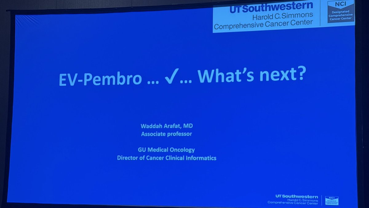 Hans Hammers (@hhammersmd) on Twitter photo <a href="/WaddahArafat/">Waddah Arafat</a> giving a great talk on the state on the future of therapies after EVpembro in bladder cancer. #ChrisWood25 <a href="/WaddahArafat/">Waddah Arafat</a> giving a great talk on the state on the future of therapies after EVpembro in bladder cancer. #ChrisWood25