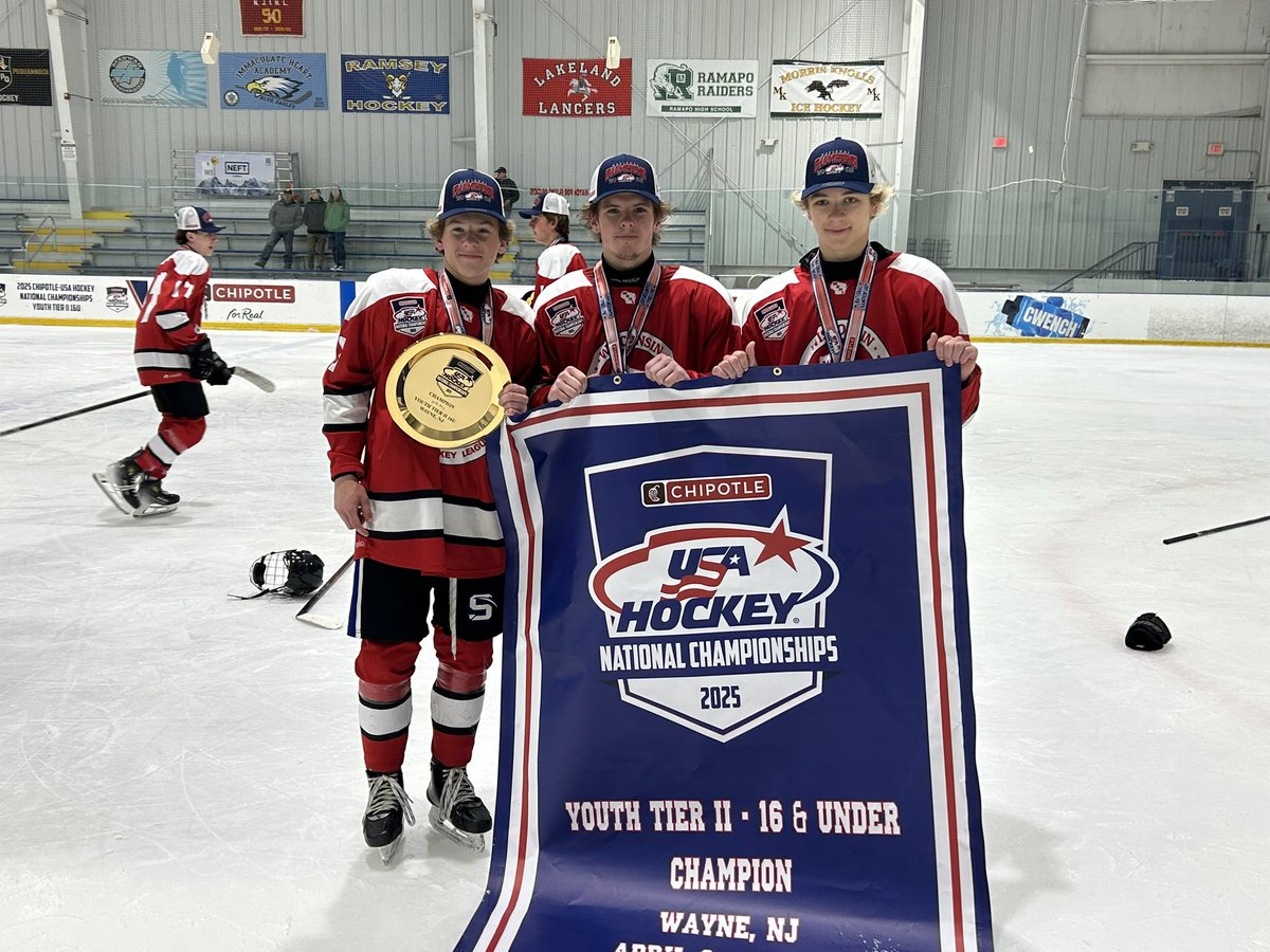 Today, SMSA Ledgers Teigue Wagner, Presten Flood, and Heath Braun won the Tier 2 16 and under National Championship in New Jersey! Congrats to the boys and the rest of the WEHL Northeast team.