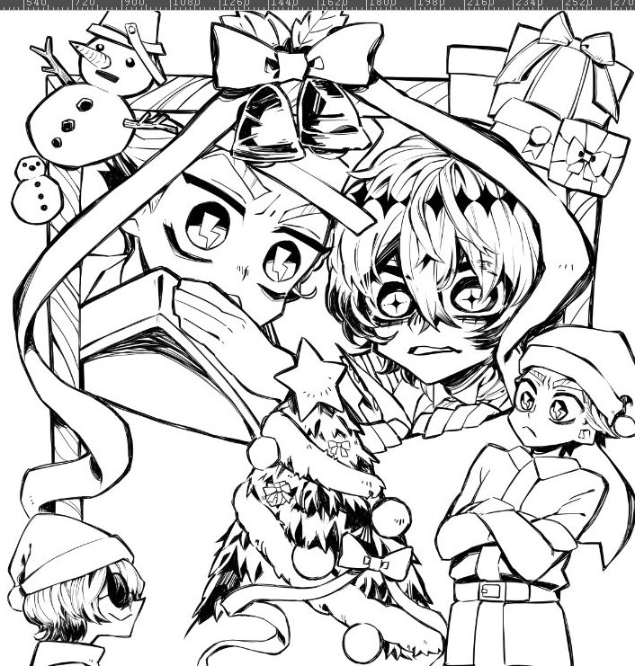 季節感ガン無視して新刊の表紙描いてる🎃⚡️ 