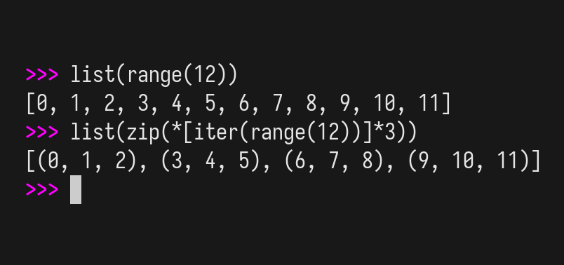 Btw, this is a sick Python trick to scan a range with a window of size N. Create an iterate object, duplicate it N times, spread it over zip and it will do the rest. Found it on Stack Overflow somewhere...