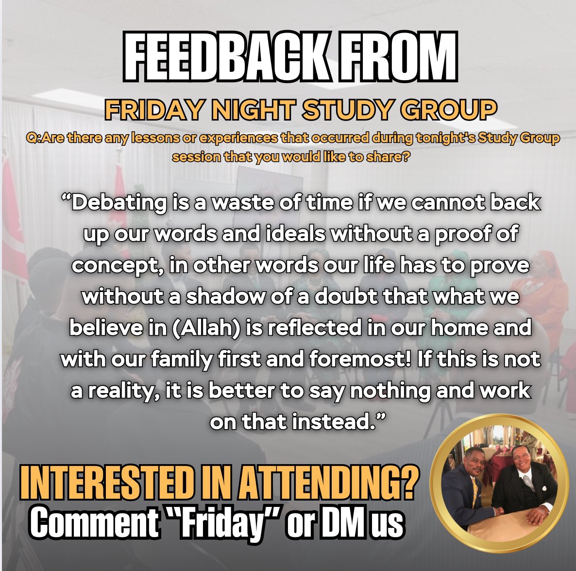NOIWaxahachie's tweet image. APIDTA! ✊🏾 Here’s a few remarks of feedback that was shared with us regarding last night's Study group from the believers! 

📲If your interested in attending our upcoming meetings comment below or DM us.

#NationofIslam

#GodFamilyNation

#6thMosque

#NOIWaxahachie

#BroMalik