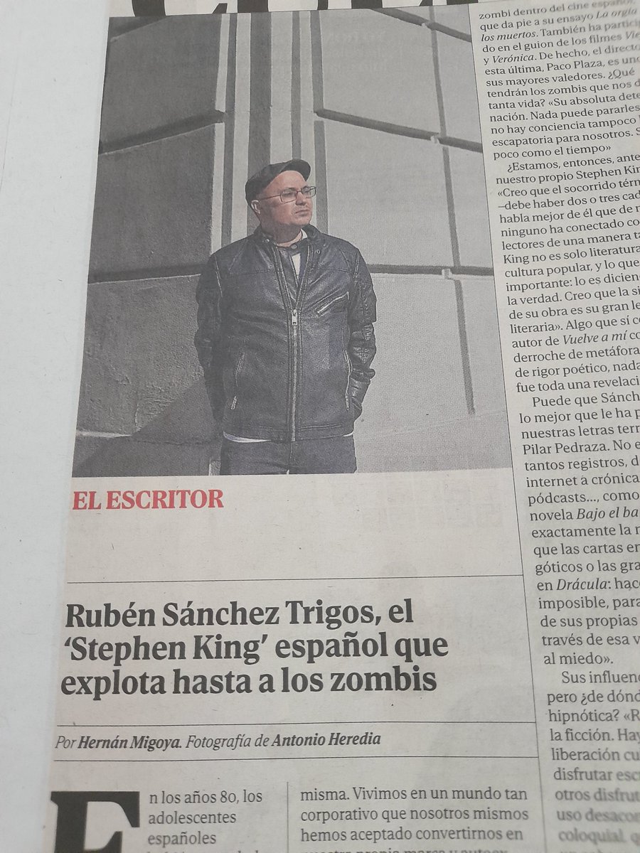 En deuda con <a href="/HernanMigoya/">Hernán Migoya</a> por esta entrevista que me ha hecho para <a href="/elmundoes/">EL MUNDO</a> y que mi yo adolescente hubiera devorado en busca de nuevos autores.

Hablamos de Vuelve a mí, del extrarradio, de los muertos que regresan, y nos reímos del manido "el King español". Un placer.