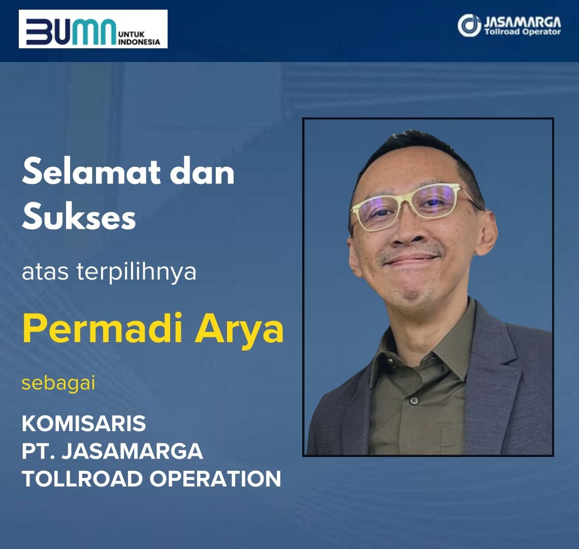 Selamat buat Permadi Arya yang sekarang resmi jadi Komisaris PT Jasamarga
Semoga makin banyak gebrakan positif yang dibawa, keren banget.....
#PermadiKomisarisBUMN