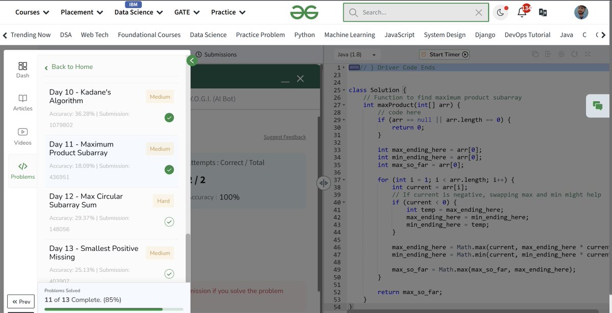 Jeeteshwar07's tweet image. Day 11 of my GFG 160 journey — double digits behind, the grind continues! 🚀💻
#Day11 #KeepTheStreakAlive #CodeModeOn
#gfg160 #geekstreak2025
@geeksforgeeks