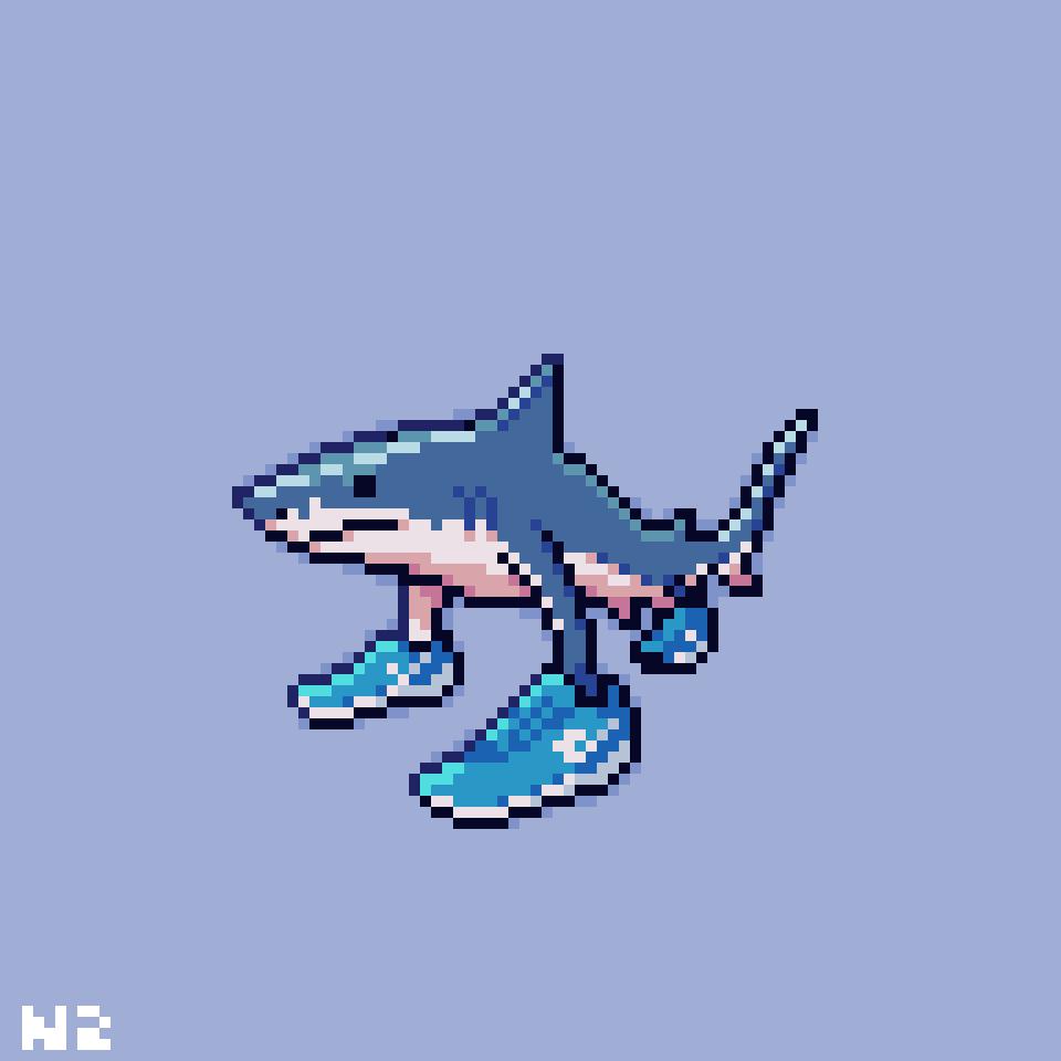 NandooPX's tweet image. TRALALERO TRALALALA  🦈
#pixelart #ドット絵