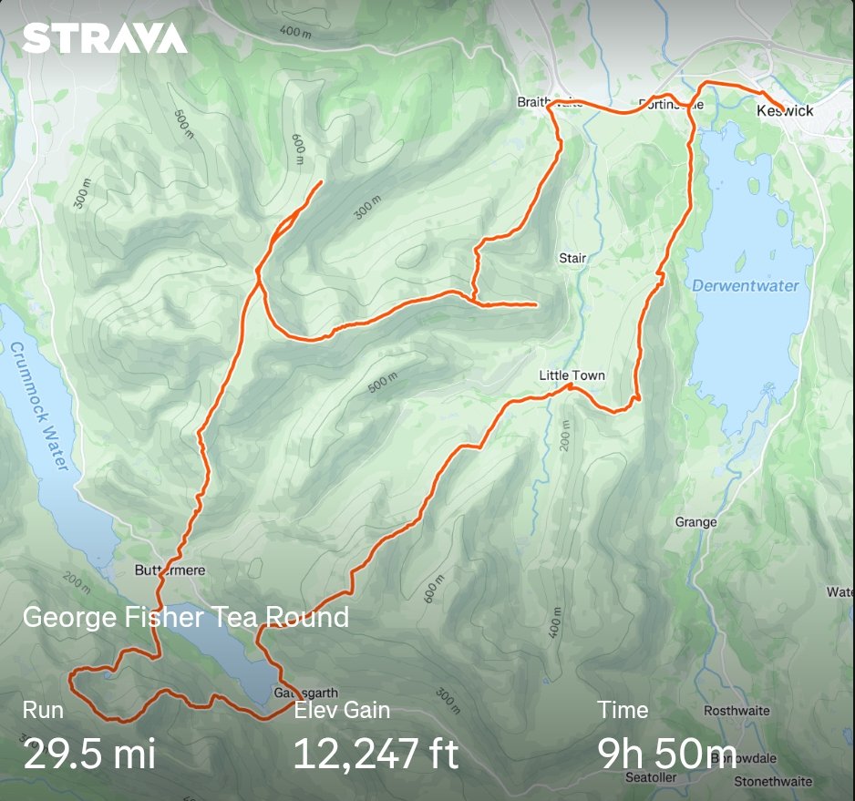 George Fisher Tea Round yesterday ... Lakes being lakey, full sun☀️😎, bit hilly ⛰️⛰️ lovely👌🏻(tired today 💤)