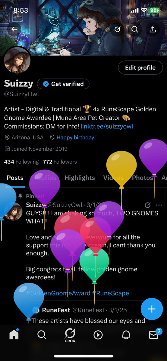 SuizzyOwl's tweet image. Wooohooo Happy Ballon Day!! 🎂 🎉