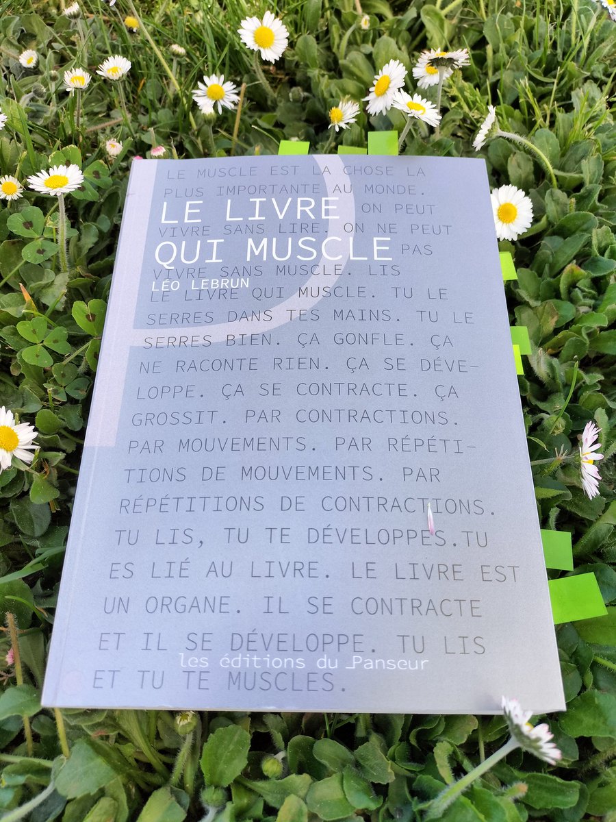 Le livre qui muscle
Léo Lebrun
Les Éditions du Panseur
✨✨✨✨✨
Le liant de ce livre signifiant qui vaut tous les prix littéraires.
Comment récompenser ce qui nous surpasse ?
"Dans chaque seconde habite un miracle."