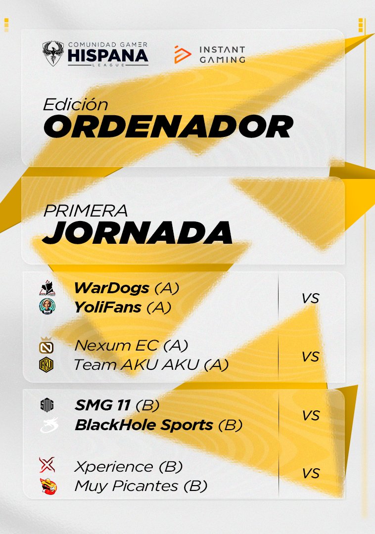 📅 | 𝐉𝐎𝐑𝐍𝐀𝐃𝐀 𝟏

Mañana comienza la 1º JORNADA de esta nueva edición, y como no, empezamos fuerte 😎

¿Qué equipos creéis que se harán con la victoria esta jornada? 🤔  

#CGHLeague | #R6España 💛