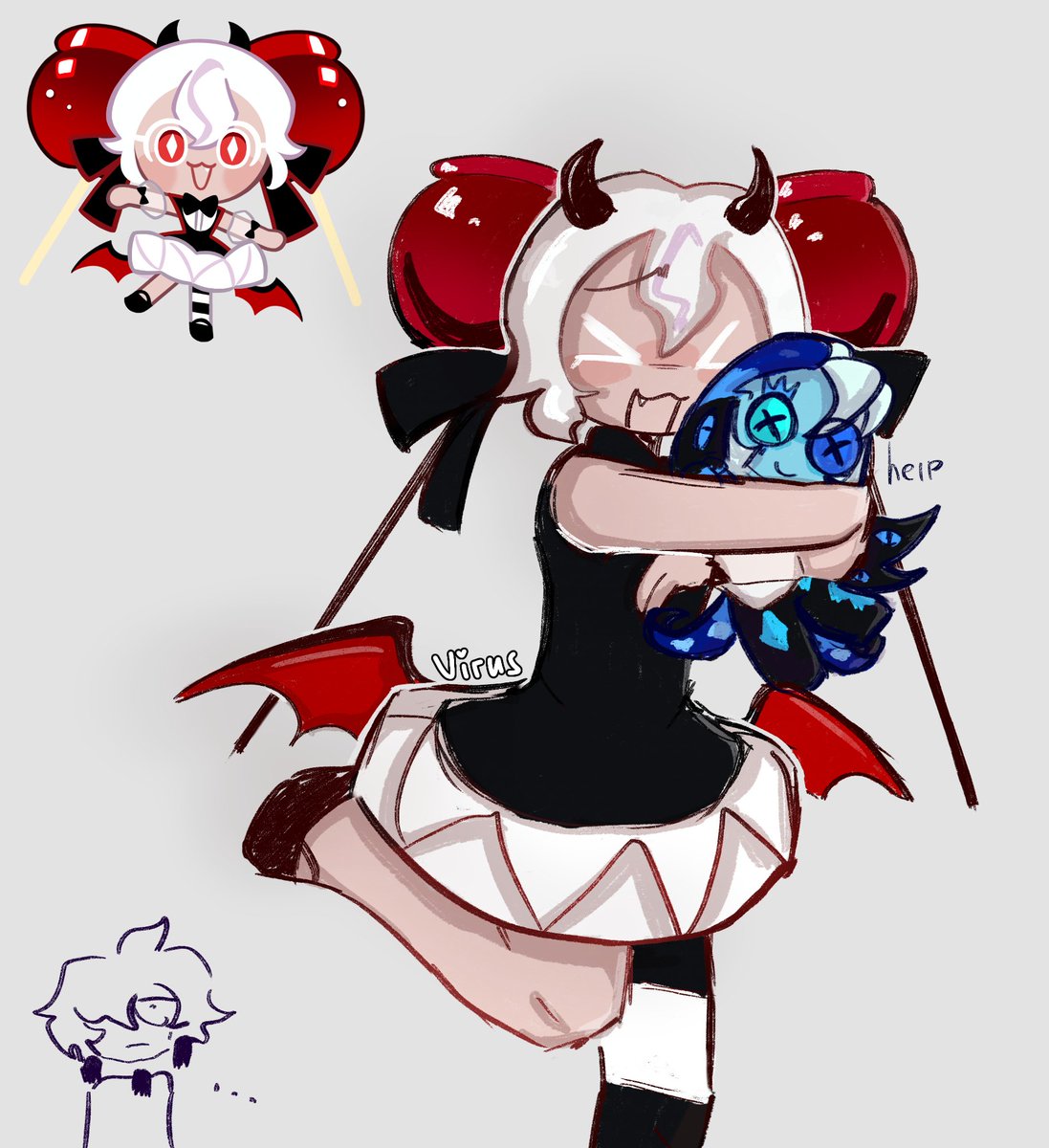 virus81646's tweet photo. Someone help Shadow Milk #shadowmilkcookie #candyapplecookie #blacksapphirecookie #cookierun #cookierunkingdom #cookierunkingdomfanart https://t.co/N3CHMQBgdU