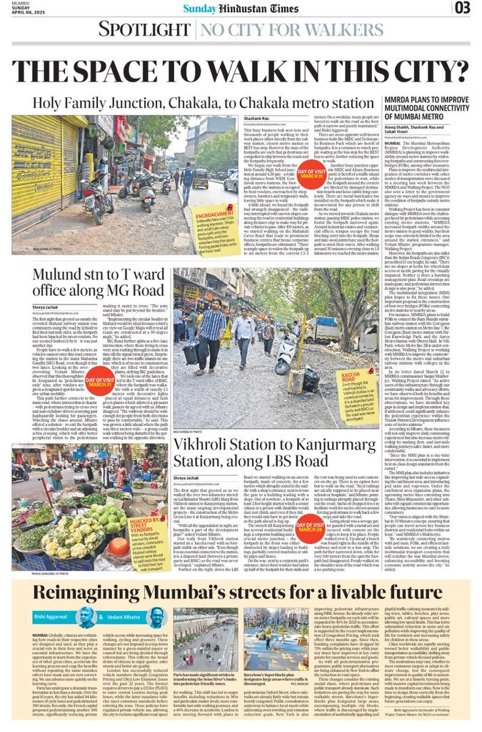Sabah V (@sabahvir) on Twitter photo Ever tried walking in Mumbai? Ever failed? Team HT and <a href="/walkingproject/">Walking Project</a> hit the footpaths, and found many holes - if there were footpaths at all! Too narrow, encroached with bikes and hawkers, broken and abrupt, it's not a good walk.
hindustantimes.com/cities/mumbai-… Ever tried walking in Mumbai? Ever failed? Team HT and <a href="/walkingproject/">Walking Project</a> hit the footpaths, and found many holes - if there were footpaths at all! Too narrow, encroached with bikes and hawkers, broken and abrupt, it's not a good walk.
hindustantimes.com/cities/mumbai-…