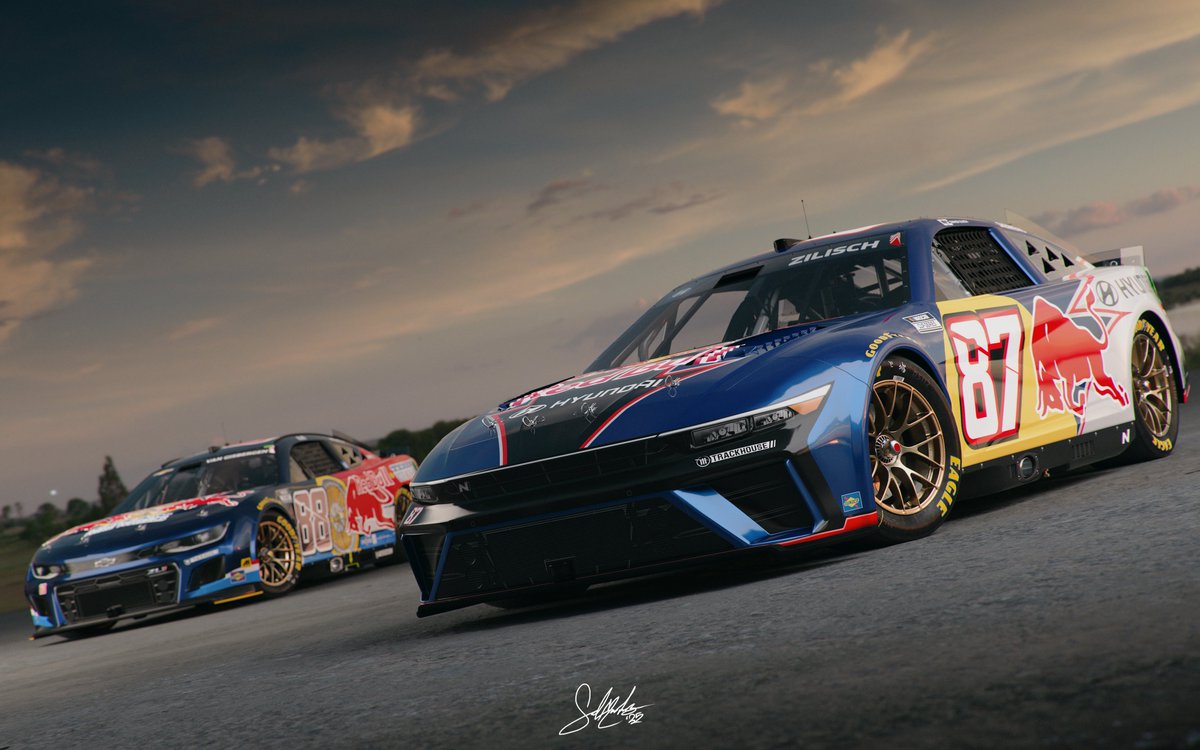 sad__machines's tweet image. Trackhouse, Red Bull, Hyundai? 

Finally getting to use the Elantra N cup car concept by @2XJ_Creations, with this super fitting homage to Rhys Millen&apos;s Formula Drift Genesis coupe for #ThrowbackWeekend.