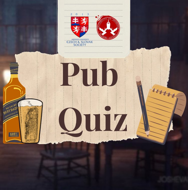 ABDNHistory's tweet photo. Fancy one final pub quiz to round off the academic year? This time, we’re collabing with the Czech and Slovak Society so dust of your knowledge of the Eastern Bloc and join us at Siberia on the 15th of April! https://t.co/Sy1zz8lbIk