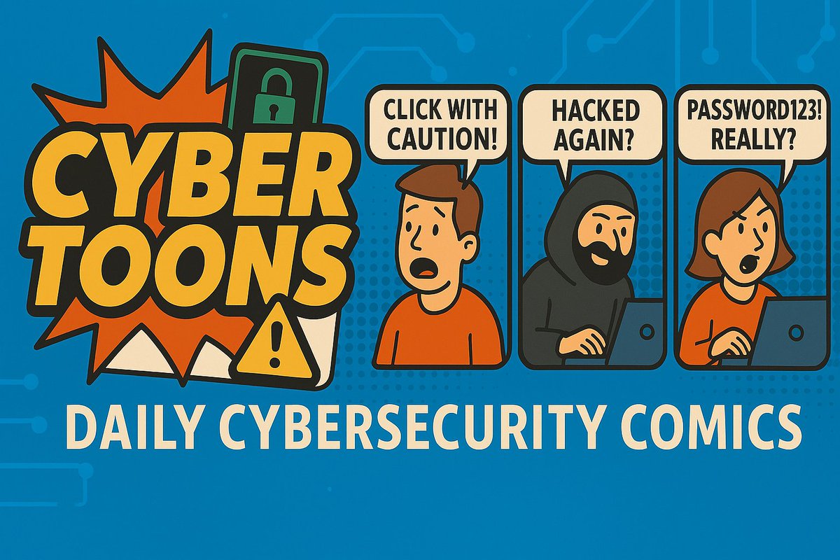 CisoMarketplace's tweet photo. 🚨 Say hello to CyberToons — our new comic series making cybersecurity awareness visual, fun, and unforgettable!

https://t.co/oP2DCCsL8A
@cybertoonsfun 

First up: CEO fraud & physical security risks.
Because a smile or an email can be dangerous. 👀
#CyberToons #CyberSecurity #SecurityAwareness #HumanFirewall #SecurityTraining #CISO #CCO #Compliance
