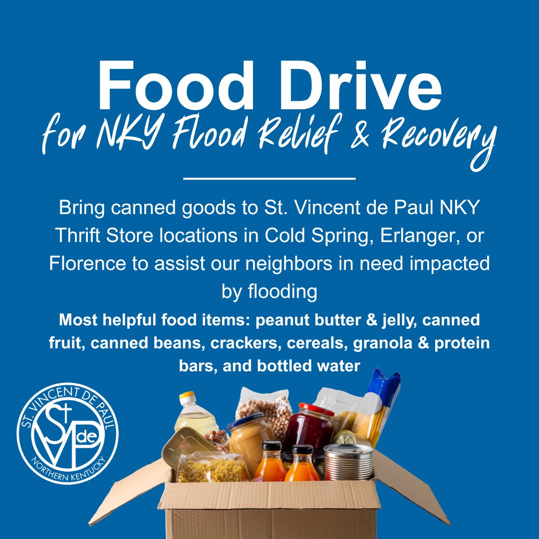 Help our neighbors affected by flooding in Falmouth and surrounding areas! Donate canned food at any of our thrift store locations! #NeighborsYouCanCountOn