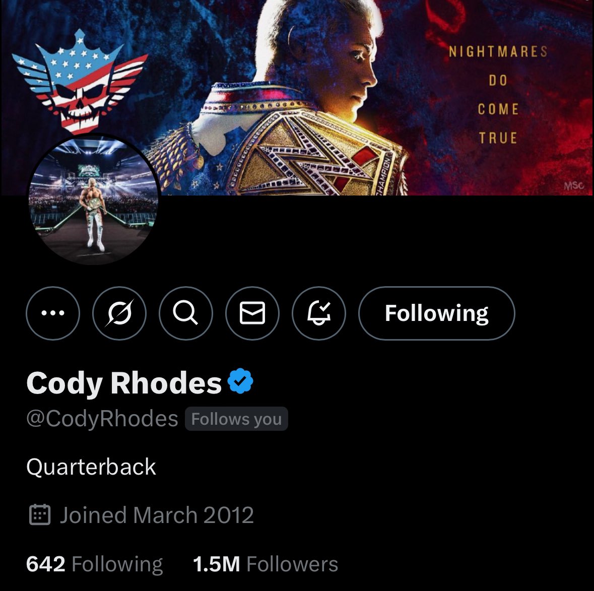 Jwrasslintakes's tweet image. FINISHED. THE . STORY 🥹❤️

Thank you for the follow my GOAT @CodyRhodes
