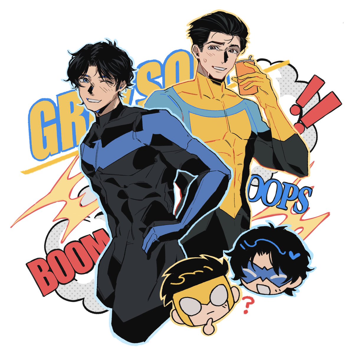 XX1115DXX's tweet image. GRAYSONS!!
P2是番茄酱版本
#Nightwing #dickgrayson #INVINCIBLE #MarkGrayson