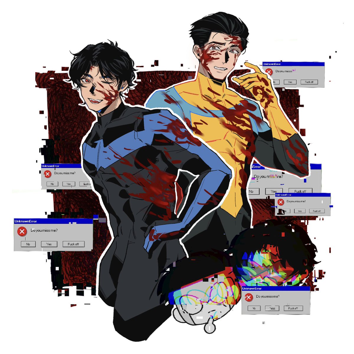 XX1115DXX's tweet image. GRAYSONS!!
P2是番茄酱版本
#Nightwing #dickgrayson #INVINCIBLE #MarkGrayson
