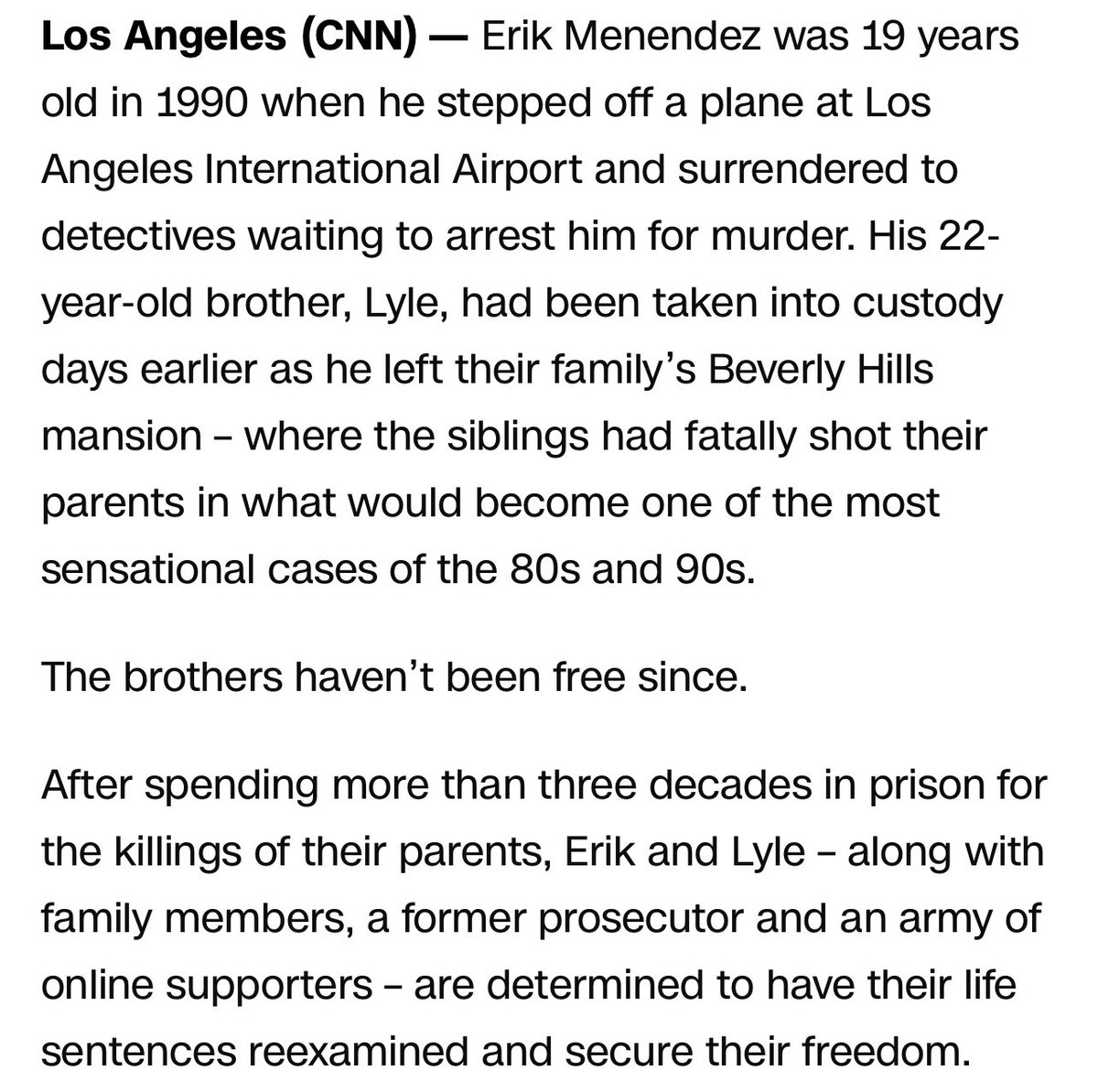 A new and really thorough article from CNN on Erik &amp; Lyle’s rehabilitation was published today!

A quote from Anamaria: “I love them more than anything. Always have, always will.”

LINK 🔗 cnn.com/2025/04/06/us/…
