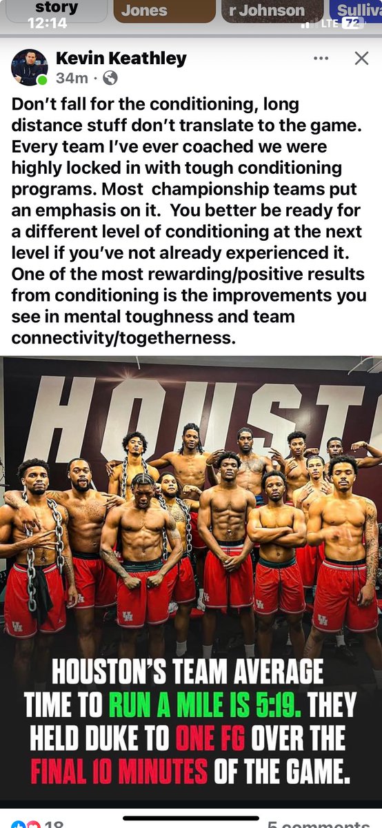 Being in great shape is the key to a championship team