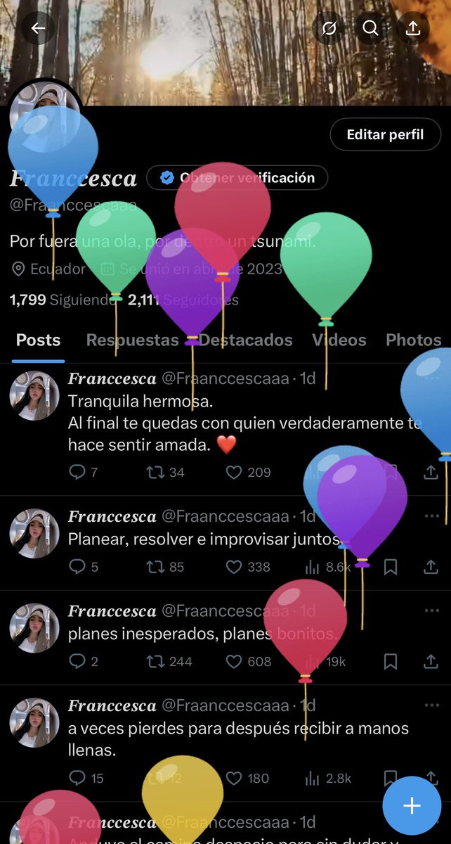 En este perfil HOY hay globitos. 🎈 
“Nunca olvidas a las personas que te hicieron sentir amada el día de tu cumpleaños”. 
Y yo los estoy cumpliendo muy feliz y agradecida con la vida. 💗✨
UNO MÁS Y LOS QUE VENGAN.